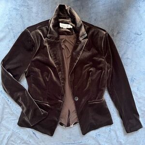 Molly Bracken Grey Velvet Blazer Size XS